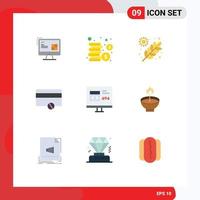 9 Universal Flat Colors Set for Web and Mobile Applications develop app agriculture payments finance Editable Vector Design Elements