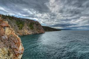 Landscape of Cape Khoboy, Olkhon Island, Baikal, Siberia, Russia photo