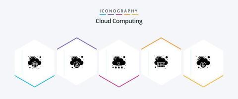 Cloud Computing 25 Glyph icon pack including technology. technology. cloud. storage. cloud vector