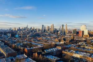 Aerial view of the Manhattan and Brooklyn skyline from Prospect Heights, Brooklyn. photo