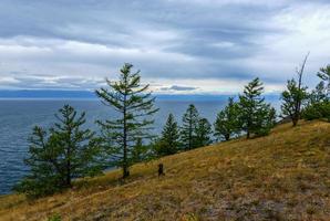 Landscape of Cape Khoboy, Olkhon Island, Baikal, Siberia, Russia photo