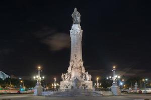 The Marquess of Pombal Square in Lisbon, Portugal. Marquess is on the top, with a lion - symbol of power - by his side. photo