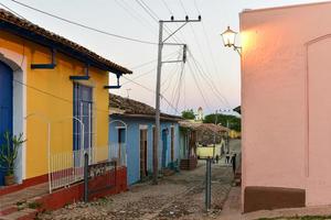 Colorful traditional houses in the colonial town of Trinidad in Cuba, a UNESCO World Heritage site. photo