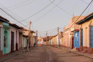 Colorful traditional houses in the colonial town of Trinidad in Cuba, a UNESCO World Heritage site. photo