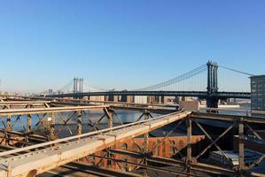 The Manhattan Bridge as seen from the Brooklyn Bridge. photo