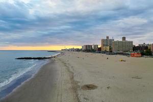 Aerial view of Brighton and Coney Island beaches in New York City. photo