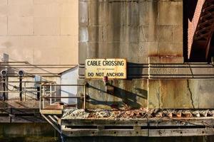 Cable Crossing Sign - Michigan Avenue Bridge, Chicago photo