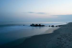 Rocks on a Misty Beach photo