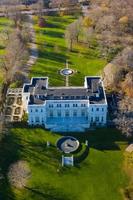 Exterior view of historic Rosecliff Mansion in Newport, Rhode Island. photo