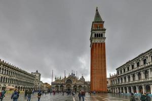 Venice, Italy - March 19, 2018 -  Tourists exploring Saint Mark's Square in Venice Italy photo