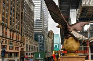 New York City - August 17, 2019 -  A busy 42nd Street in Manhattan from Grand Central Terminal. photo