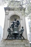 New York City - Mar 29, 2020 -  Memorial to James Gordon Bennet, the founder, editor and publisher of the New York Herald and a major figure in the history of American newspapers. photo