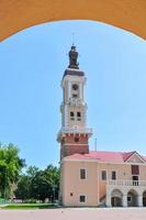 Town Hall of Kamenets Podolsky in Ukraine. Kamenetz-Podolsk City Hall was built on the central square of the Old Town in the 14th century and is considered one of the oldest in Ukraine. photo