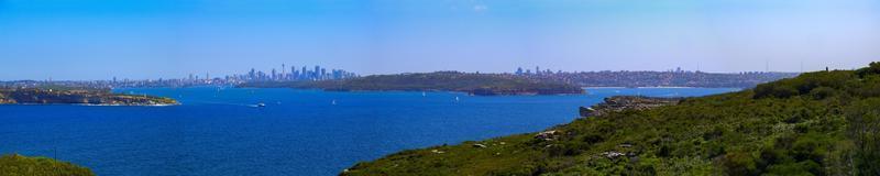 Panoramic view of the Sydney Skyline in Australia during the day. photo