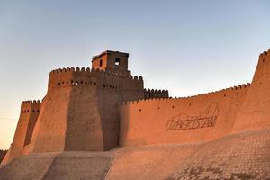 Wall of Itchan Kala - Khiva - Xorazm Province - Uzbekistan - Town on the silk road in Central Asia. photo