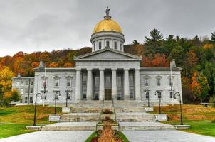 The State Capitol Building in Montpelier Vermont, USA. The current Greek Revival structure is the third building on the same site to be used as the State House. It was occupied in 1859. photo