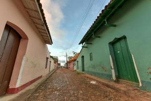 Colorful traditional houses in the colonial town of Trinidad in Cuba, a UNESCO World Heritage site. photo