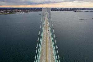 The Claiborne Pell Bridge is among the longest suspension bridges in the world located in Newport, RI, USA. photo