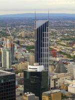 Aerial view of the Melbourne Central Tower in the Central Business District of Melbourne, Australia skyline. photo