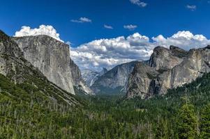 Tunnel view at Yosemite National Park. Tunnel View is a scenic viewpoint on State Route 41 in Yosemite National Park. photo