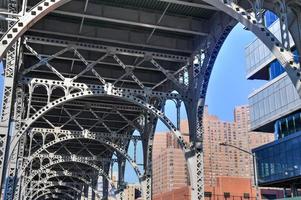 Underside of the steel girders of Riverside Drive in Manhattan, New York City. photo