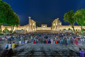 Registan in the ancient city of Samarkand in Uzbekistan photo