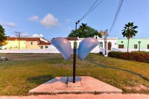 Retro phone booth outdoors in Havana, Cuba. photo