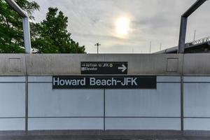 Queens, New York - May 31, 2016 -  Howard Beach-JFK Subway station in Queens, New York. photo