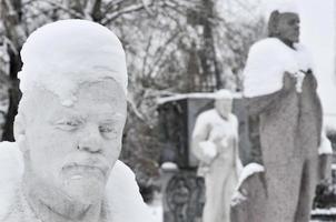 Fallen Monument Park also known as Muzeon Park of Arts with relics of the Soviet Union, Moscow, Russia, circa December 2021 photo