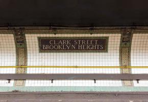 Brooklyn, New York - September 11, 2016 -  Clark Street Station in Brooklyn Heights of the New York City Subway, Metropolitan Transit Authority. photo