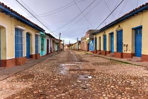 Colorful traditional houses in the colonial town of Trinidad in Cuba, a UNESCO World Heritage site. photo