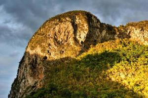 Panorama of sunset in the Vinales Valley, north of Cuba. photo