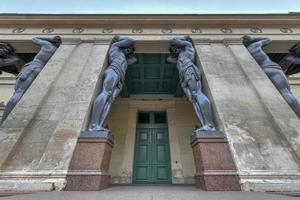 Portico With Atlantes, New Hermitage in St. Petersburg Russia. photo