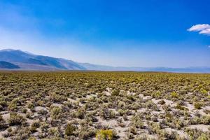 Aerial view of the dry desert landscape around Mono Lake in California. photo