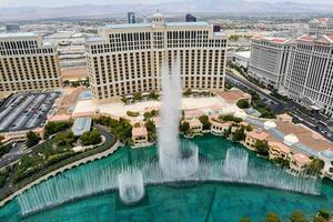 Las Vegas, Nevada - May 24, 2014 -  Bellagio and Caesars Palace view in Las Vegas. Both hotels are among 15 largest hotels in the world with 3,950 and 3,960 rooms respectively. photo