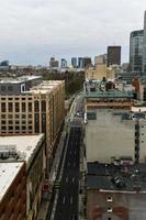 Aerial view of the Boston Skyline from Chinatown in Massachusetts. photo