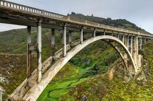 Rocky Creek Bridge, spandrel arch bridge in California, Big Sur in Monterey County, USA photo