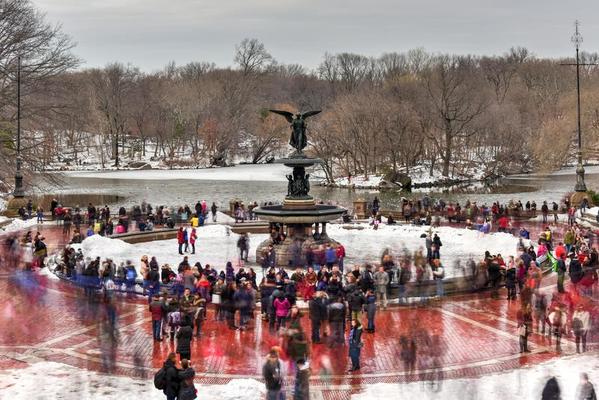 Winter at Bethesda Terrace in Central Park New York City Stock Photo - Alamy