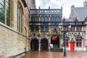 The Basilica of the Holy Blood in Market Square Bruges, West Flanders, Belgium, a UNESCO World Heritage Site. photo