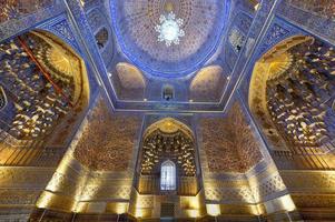 Samarkand, Uzbekistan - Jul 10, 2019 -  Gur-Emir Mausoleum of Tamerlane and his family in Samarkand, Uzbekistan. The building complex dates from the 15th century. photo