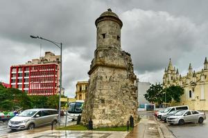 Havana, Cuba - January 7, 2017 -  Old portion of the Havana City Wall from colonial times besides the Palace of the Revolution. photo