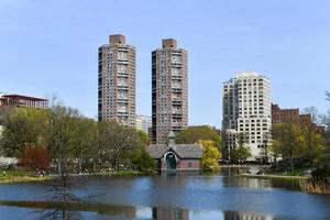 View of the Harlem Meer in Central Park, Manhattan, New York City photo