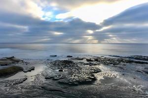 Sunset at the Tide Pools in La Jolla, San Diego, California. photo