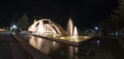 Confederation Arch Fountain at Night, Kingston photo