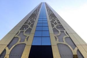Dubai UAE 6 12 2022. Gold frame with glass floor in Dubai. photo
