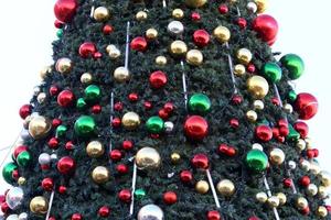 árbol de año nuevo en la plaza del pueblo en israel. foto