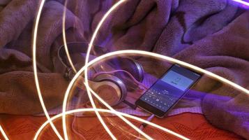 Headphones Surrounded By Fairy Lights In Long Exposure in Karachi Pakistan 2022 photo