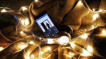 Headphones Surrounded By Fairy Lights In Long Exposure in Karachi Pakistan 2022 photo