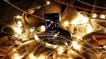 Headphones Surrounded By Fairy Lights In Long Exposure in Karachi Pakistan 2022 photo