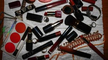 Makeup Items On Table in Karachi Pakistan 2022 photo